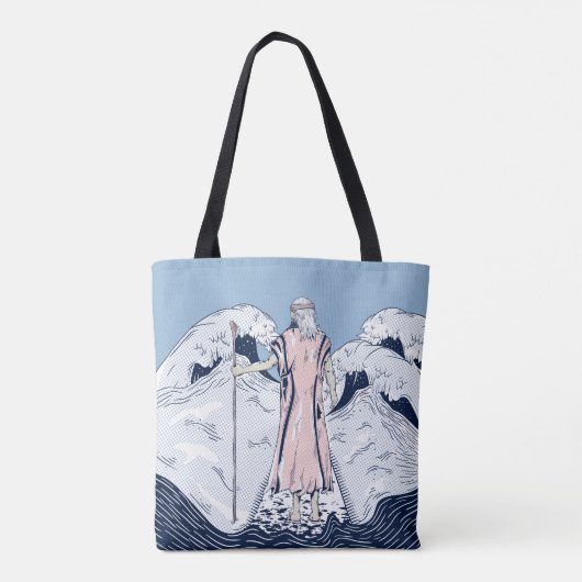 Mozes die het rode zee ontleden tote bag (Achterkant)