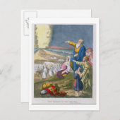 Mozes die het Rode Zee ontleden, van een bijbel di Briefkaart (Voorkant / Achterkant)