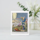 Mozes die het Rode Zee ontleden, van een bijbel di Briefkaart (Staand voorkant)