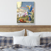 Mozes die het Rode Zee ontleden, van een bijbel di Canvas Afdruk (Insitu (Slaapkamer))