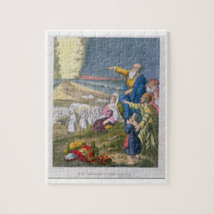 Mozes die het Rode Zee ontleden, van een bijbel di Legpuzzel
