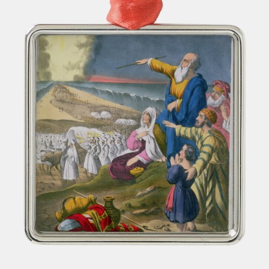 Mozes die het Rode Zee ontleden, van een bijbel di Metalen Ornament (Voorkant)