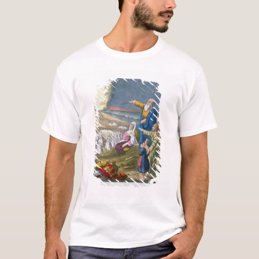Mozes die het Rode Zee ontleden, van een bijbel di T-shirt (Voorkant)