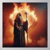 Mozes en de brandende Struik Christelijke Bijbelku Poster (Voorkant)