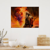 Mozes en de brandende Struik Poster (Keuken)