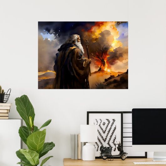 Mozes en de brandende Struik Poster (Thuiskantoor)