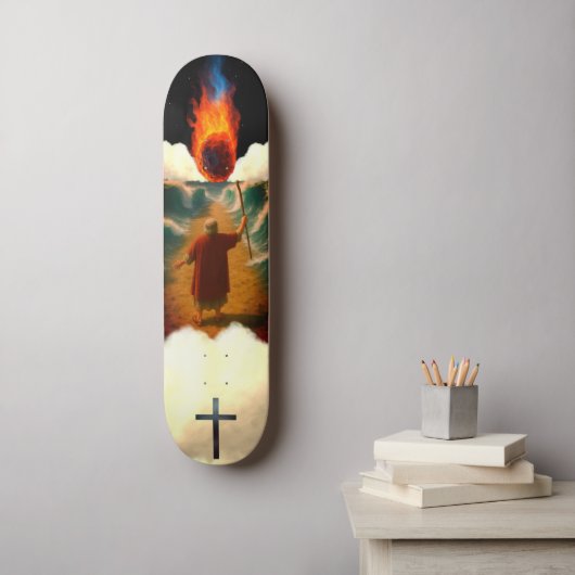 Mozes en de Rode Zee Persoonlijk Skateboard (Muurkunst)