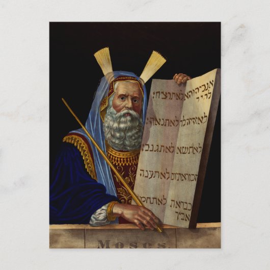 Mozes en de Tafelen van de Wet Kunst Briefkaart (Voorkant)