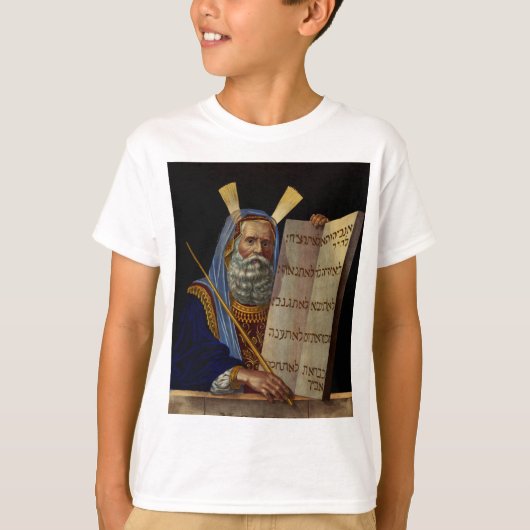 Mozes en de Tafelen van de Wet Kunst T-shirt (Voorkant)