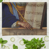 Mozes en de Tafelen van de Wet Kunst Theedoek (Gevouwen)