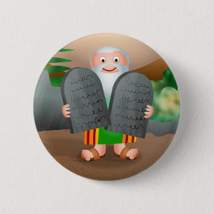 Mozes en de Tien Bijbelverhaal Geboden Ronde Button 5,7 Cm