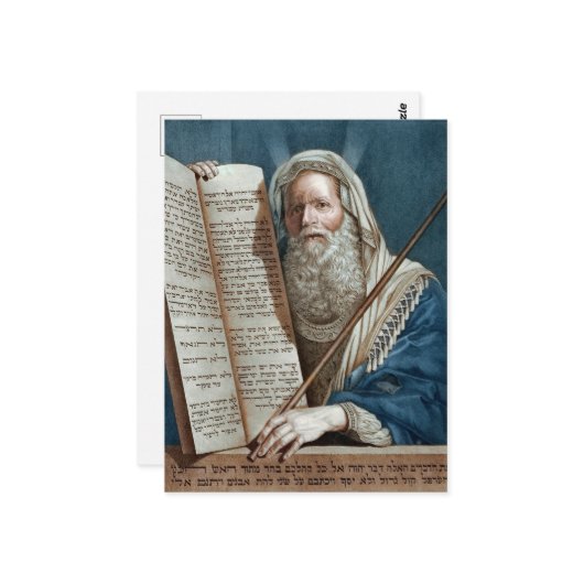 Mozes en de tien geboden briefkaart (Voorkant / Achterkant in situ)