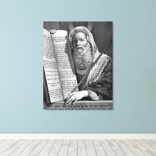 "Mozes en de Tien Geboden" canvas print (Insitu (Houten vloer))