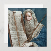 Mozes en de tien geboden feestdagenkaart (Voorkant / Achterkant)