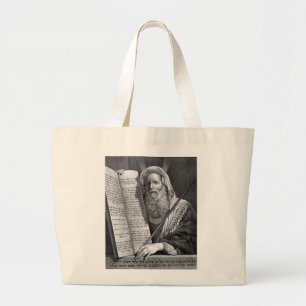 Mozes en de tien geboden grote tote bag