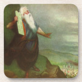 Mozes en de Tien Geboden,  religie Bier Onderzetter (Voorkant)