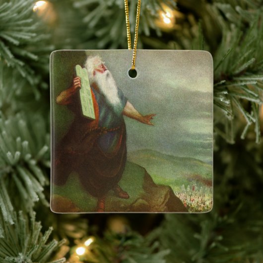 Mozes en de Tien Geboden,  religie Keramisch Ornament (Boom)
