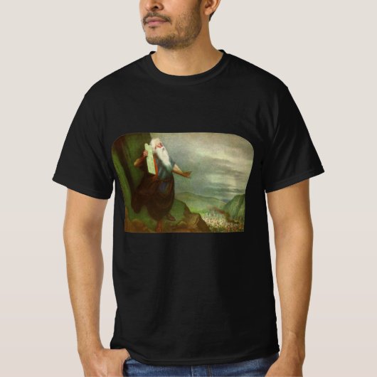 Mozes en de Tien Geboden,  religie T-shirt (Voorkant)