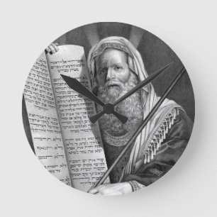Mozes en de tien geboden ronde klok
