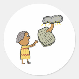 Mozes en de tien geboden ronde sticker