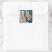 Mozes en de tien geboden vierkante sticker (Tas)