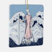 Mozes en het zee voor het scheiden keramisch ornament (Rechts)