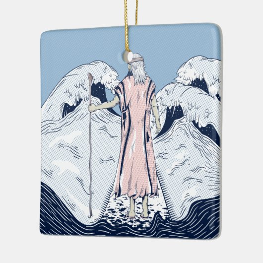 Mozes en het zee voor het scheiden keramisch ornament (Links)