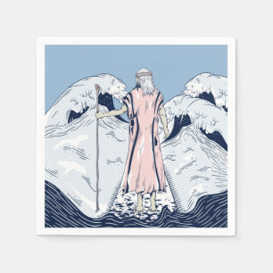 Mozes en het zee voor het scheiden servet