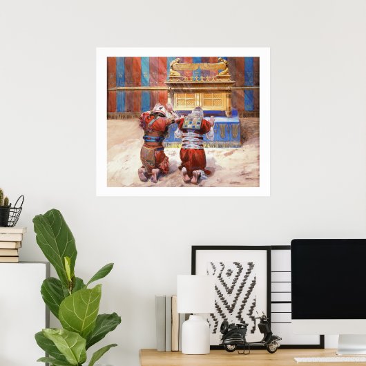 Mozes en Jozua in de Tabernakel door James Tissot Poster (Thuiskantoor)