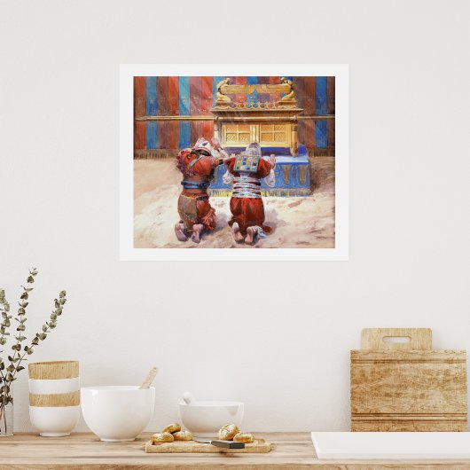 Mozes en Jozua in de Tabernakel door James Tissot Poster (Keuken)