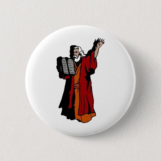 Mozes en tien geboden ronde button 5,7 cm (Voorkant)
