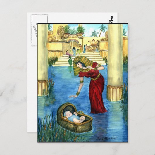 Mozes in een Briefkaart van een mandje (Voorkant / Achterkant)