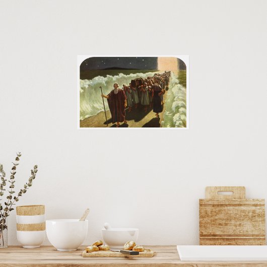 Mozes kruising van het Rode Zee, religie Poster (Keuken)
