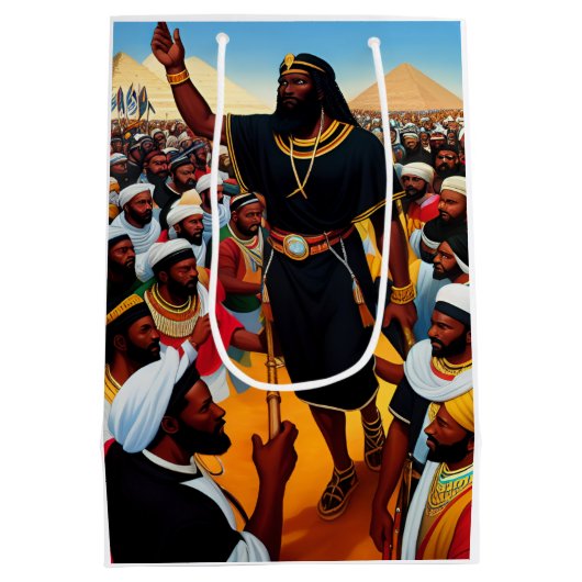 Mozes leidt de mensen uit Egypte giftbag Medium Cadeauzakje (Achterkant)