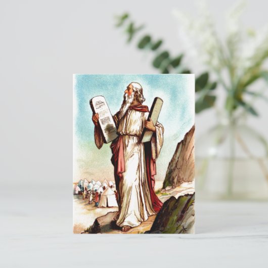 Mozes met de tabellen van het briefkaart van de we (Staand voorkant)