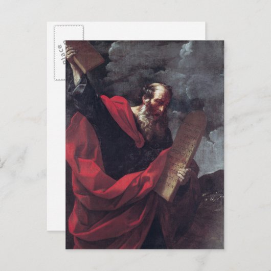 Mozes met de Tablets van de Wet Briefkaart (Voorkant / Achterkant)