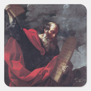 Mozes met de Tablets van de Wet Vierkante Sticker