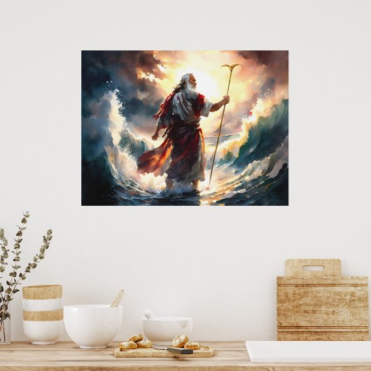 Mozes scheidde het rode Zee Poster (Keuken)