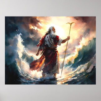 Mozes scheidde het rode Zee Poster