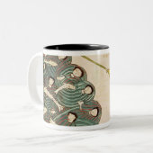 Mozes sluit het Rode Zee op de Egyptenaren Tweekleurige Koffiemok (Voorkant links)