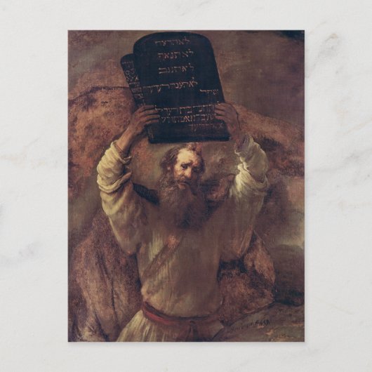 Mozes Smashing Tabletten van de Wet, 1659 Briefkaart (Voorkant)
