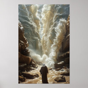 Mozes splijten van het Zee - Religieus Poster