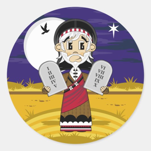 Mozes & Tien Geboden Sticker (Voorkant)