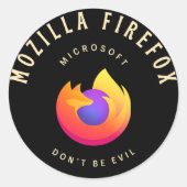 mozilla firefox-ontwerp ronde sticker (Voorkant)