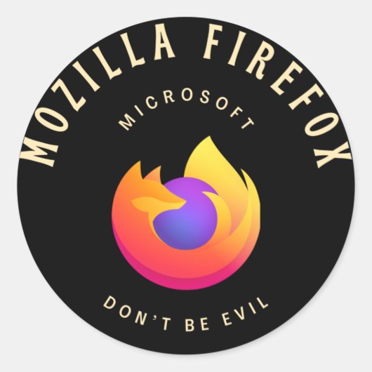mozilla firefox-ontwerp ronde sticker (Voorkant)