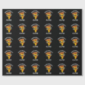Mozza-echt Cute Funny Pizza Pun Dark BG Cadeaupapier (Vlak)