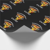 Mozza-echt Cute Funny Pizza Pun Dark BG Cadeaupapier (Hoek)