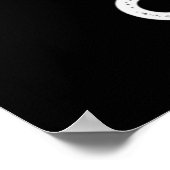 Mozza-echt Cute Funny Pizza Pun Dark BG Poster (Hoek)