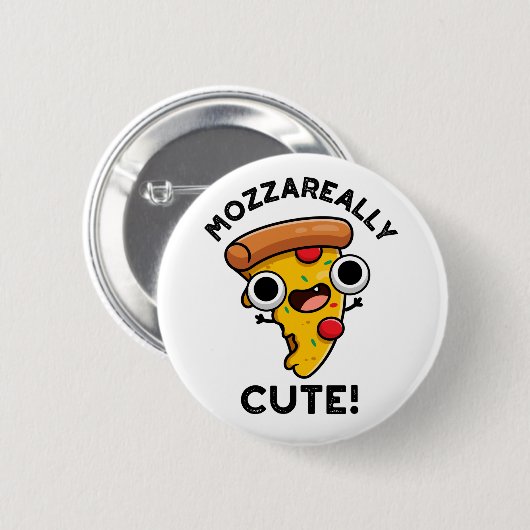 Mozza-echt Cute Funny Pizza Pun Ronde Button 5,7 Cm (Voorkant /achterkant)