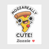 Mozza-echt Cute Funny Pizza Pun Sticker (Vel)